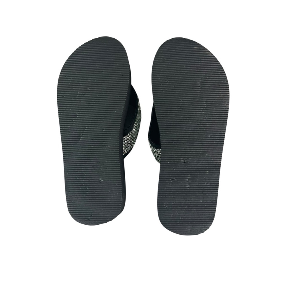 KRISTEN'S KLOSET Cat Lovers Rhinestone Slip On Wedge Flip Flop Sandals - Picture 8 of 10